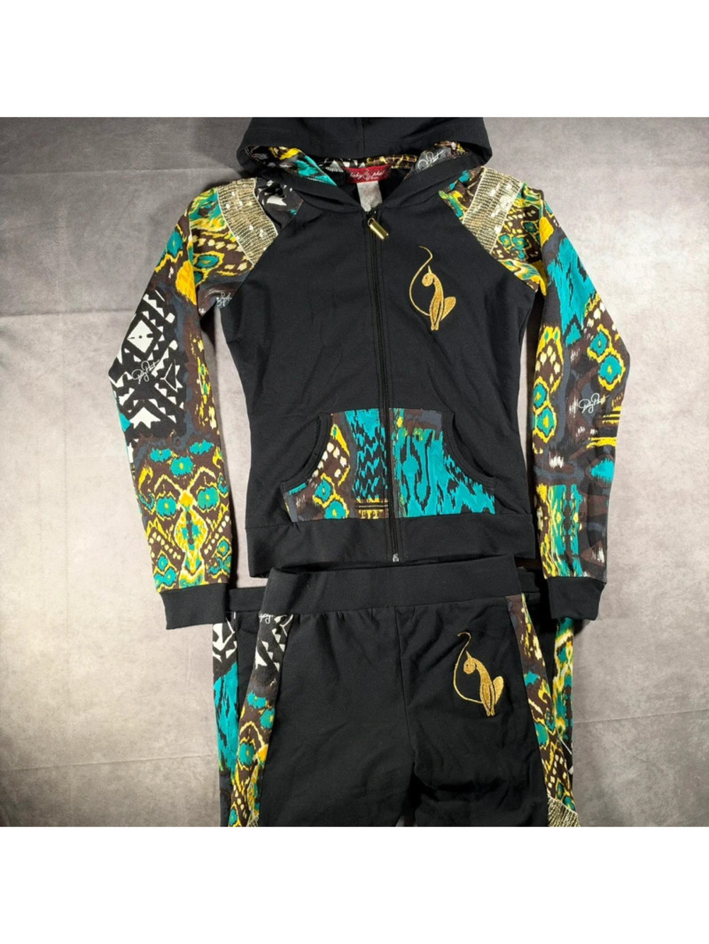 Vintage Baby Phat Womens Y2K 2-Piece Tracksuit Set Jacket Pants Small